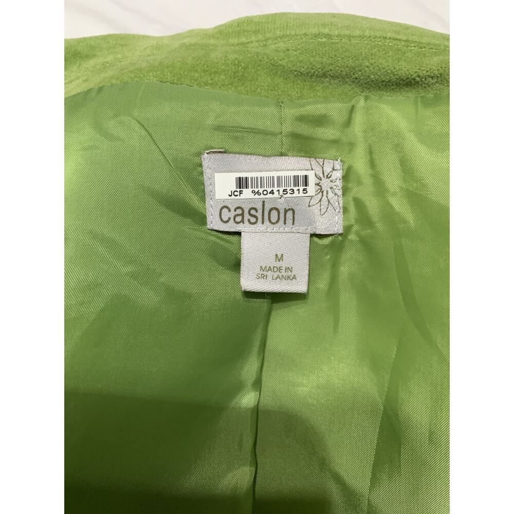 Caslon Women's Blazer Clover Green Velvet Size Medium Spring Career Easter - Picture 4 of 10